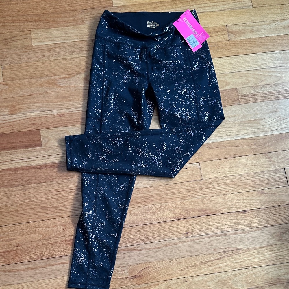 Lilly Pulitzer Black and Gold Speckled Leggings